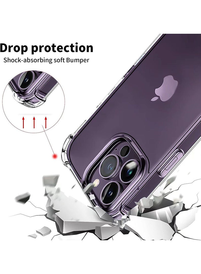 Theodor Protective Case for iPhone 14 Pro Max 6.7-inch Compatible Wireless Charging, Shockproof Phone Bumper Cover, Anti-Scratch Clear Back (Clear) - Image 2