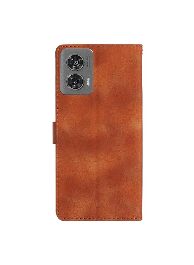 اس-توب جراب لهاتف موتورولا إيدج 50 فيوجن مصنوع من الجلد بنقشة زهور وفراشات - Image 3