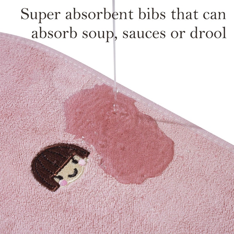 RAXIFU 3 Pack Bibs for Baby Girls or Boys, Toddler Bibs for Feeding Teething Drooling, The Size 16 "x20 Face Towel Multifunctional for 3-6 Years kids - Image 2