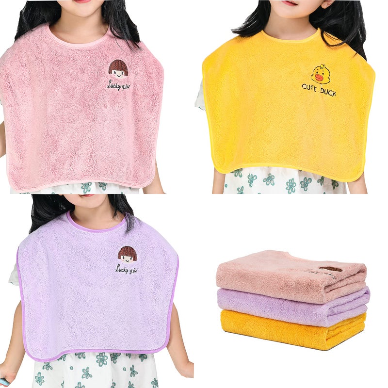 RAXIFU 3 Pack Bibs for Baby Girls or Boys, Toddler Bibs for Feeding Teething Drooling, The Size 16 "x20 Face Towel Multifunctional for 3-6 Years kids - Image 1