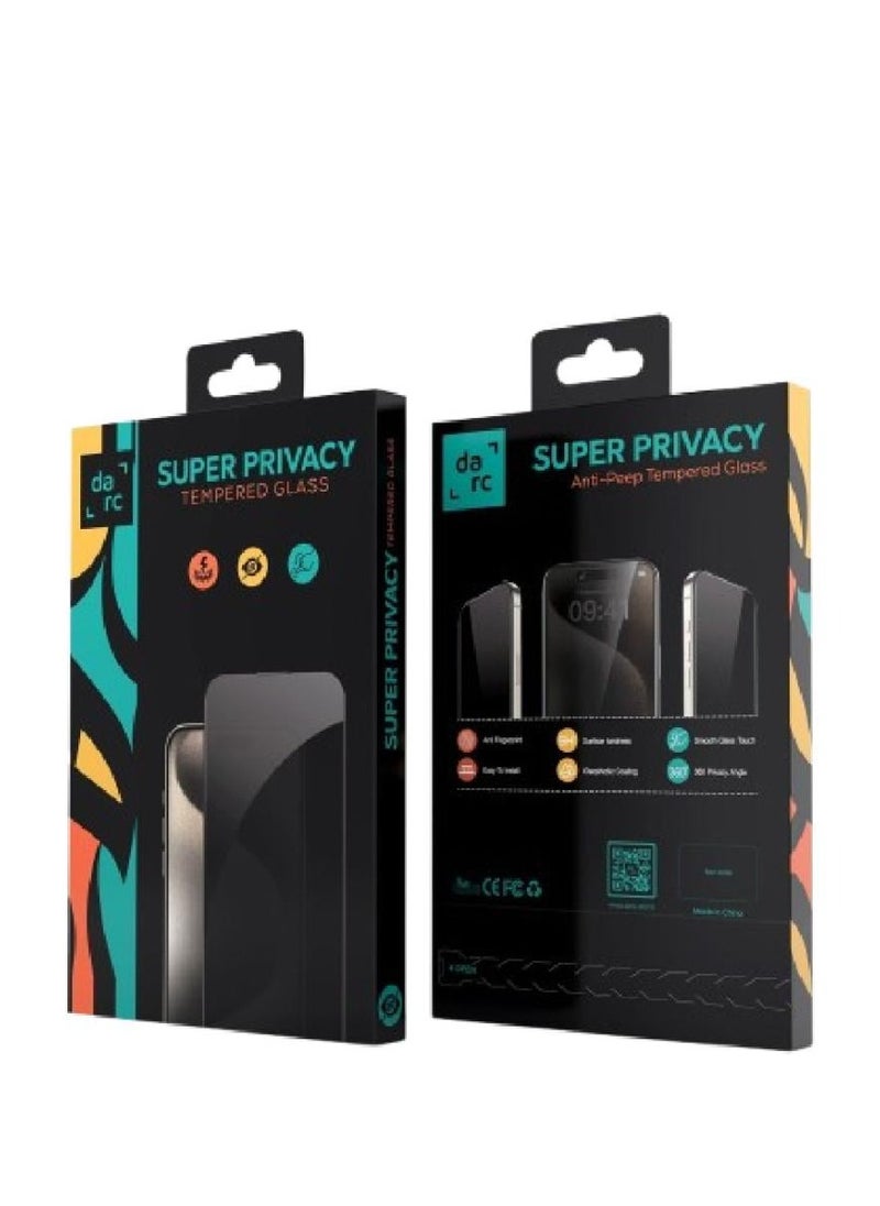 darc Screen Protector for iPhone 16 - Privacy/Glaf  - Image 1