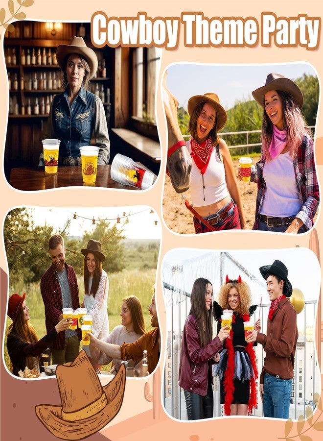 CUPLOOV 50Pcs Western Cowboy Plastic Cups,12 OZ Disposable Cowboy Themed Drinking Cups for Western Themed Parties, Tailgate Events,Wedding Birthday Party Supplies Decorations Favors - Image 3