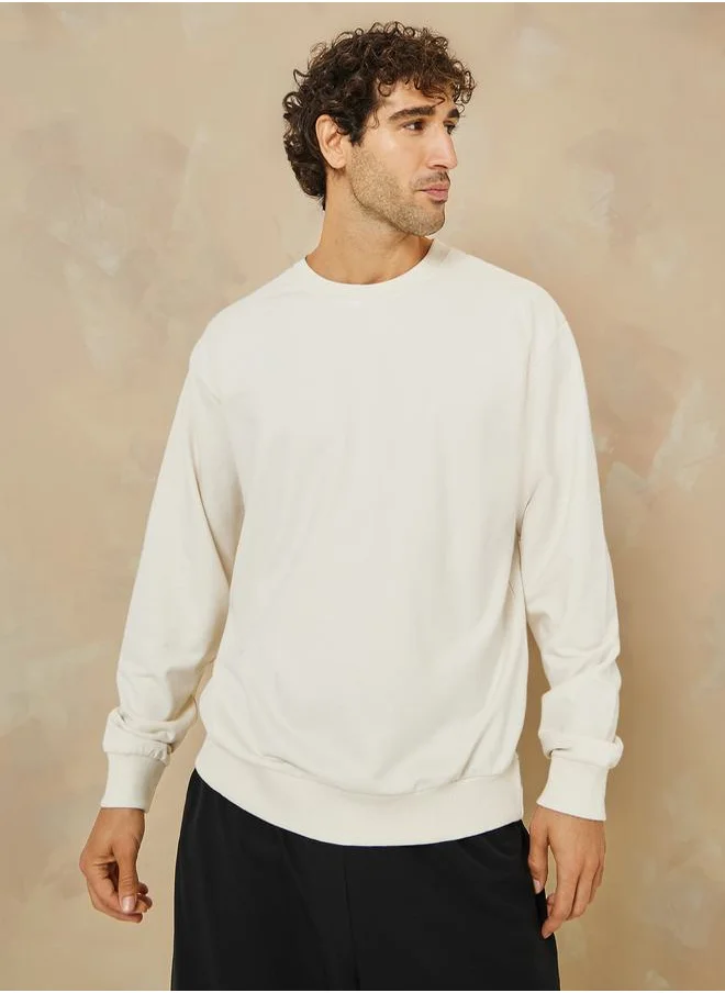 Styli Relaxed Fit Cotton Terry Sweatshirt