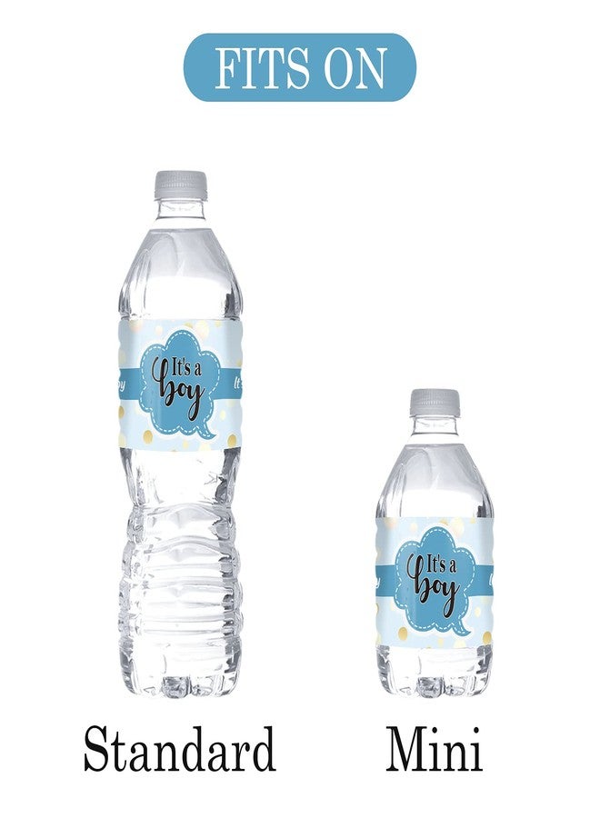 MonMon & Craft Blue It's a Boy Water Bottle Stickers/Gender Reveal Bottle Wrappers/Baby Shower Welcome Baby Boy Birthday Party Water Labels Supplies (Set of 32) - Image 3