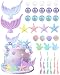 Glavatrix 34 Pcs Mermaid Cake Topper Under The Sea Cake Decorations With Mermaid Tail Seaweed Shells Starfish Ball Birthday Party Supplies for Baby Shower Birthday Gift - Image 2