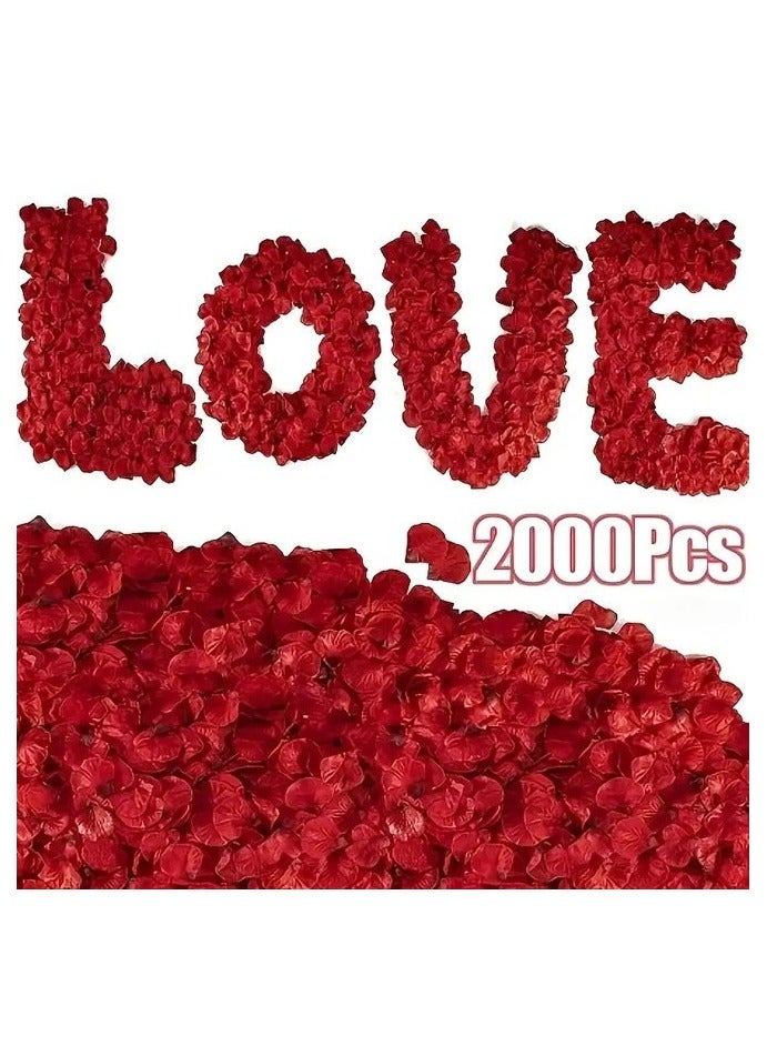 هومستر Red Artificial Rose Petals -2000pcs Fake Flowers for Romantic Wedding Party Favors Decoration (باللغة الإنجليزية) - Image 1