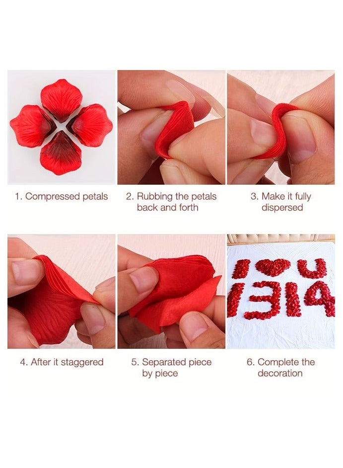 هومستر Red Artificial Rose Petals -2000pcs Fake Flowers for Romantic Wedding Party Favors Decoration (باللغة الإنجليزية) - Image 5