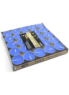 AL QADAH Tea Light Candles 5.6g 50Pcs Box Assorted Colors Smokeless Unscented Long Lasting Ideal for Home Events & Decorations  - Image 1