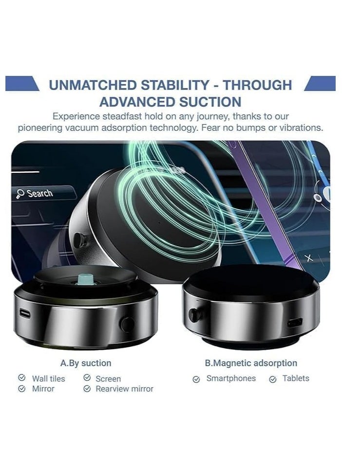 Vacuum Suction Phone Holder, Intelligent Car Mount Mobile Phone Holder Magnetic Universal Adsorption Bracket Vacuum Adsorption Stable Regular version (Type C)