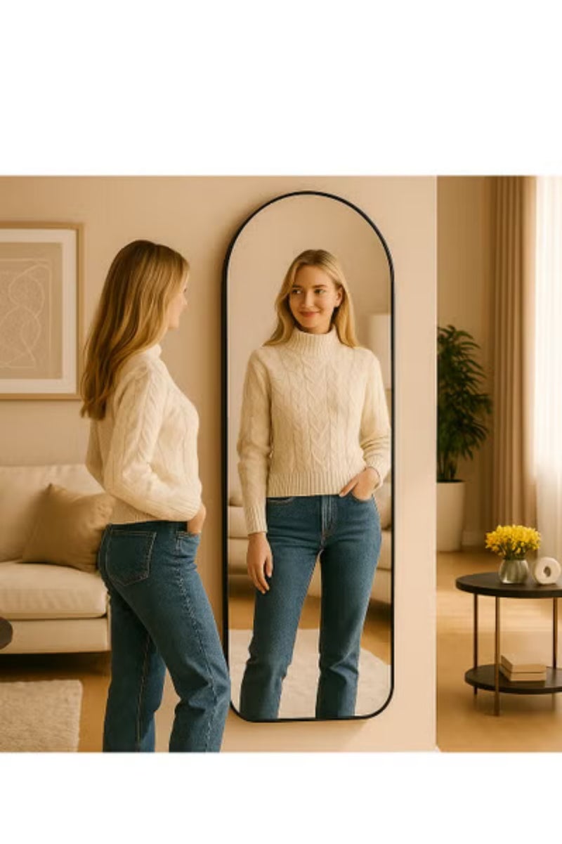 واي آند دي كامل طول عمودي قوس كبير عمودي مرآة خلع الملابس معلقة على الحائط مرآة مع قوس غرفة نوم مجلس الوزراء غرفة المعيشة 155x45cm - Image 5