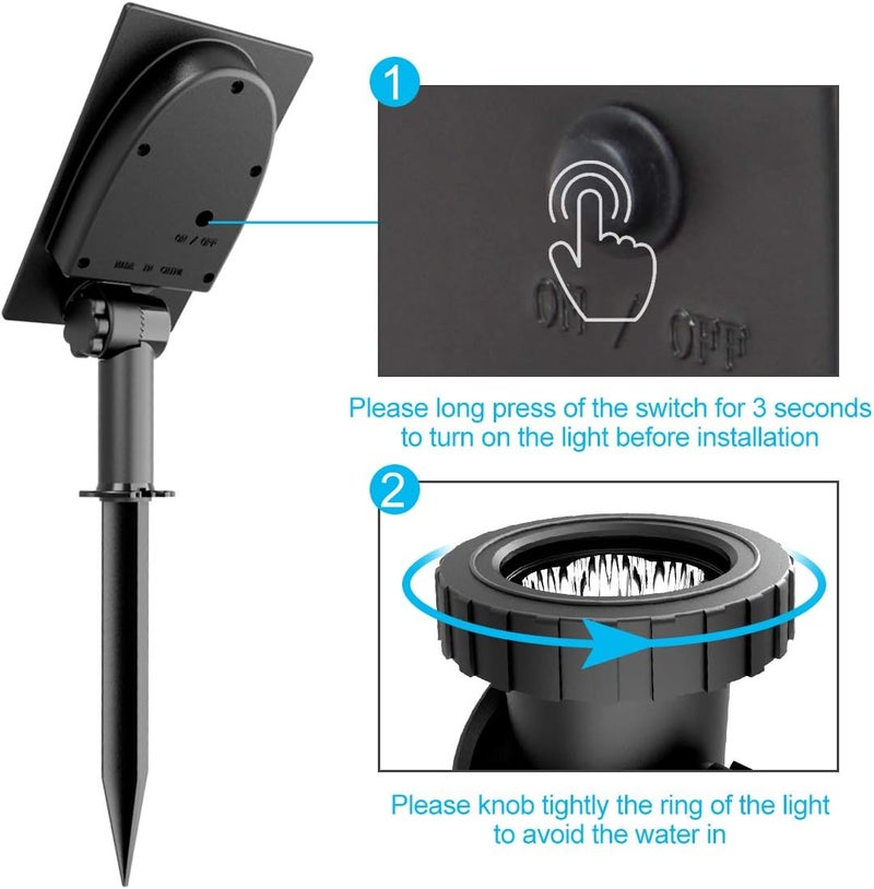 Solar Pond Lights Submersible RGB LED Underwater Spotlights, 3 Lamps 18 LEDs Solar Powered Garden Pool Fountain Lights IP68 Waterproof Landscape Lighting - Image 4