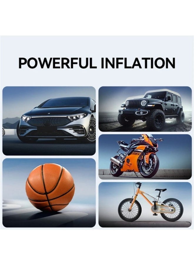 BUWEI JY01 Car Air Pump Air Inflator Wireless Portable Air Compressor Tire Inflator Dual Screen Digital Display Smart Pressure Gauge 3-150 PSI 4000mAh Battery Type-C USB Output ABS+PC - Image 3