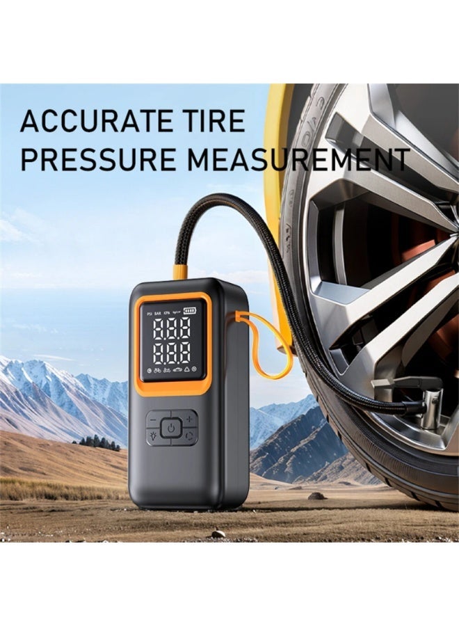 BUWEI JY01 Car Air Pump Air Inflator Wireless Portable Air Compressor Tire Inflator Dual Screen Digital Display Smart Pressure Gauge 3-150 PSI 4000mAh Battery Type-C USB Output ABS+PC - Image 1