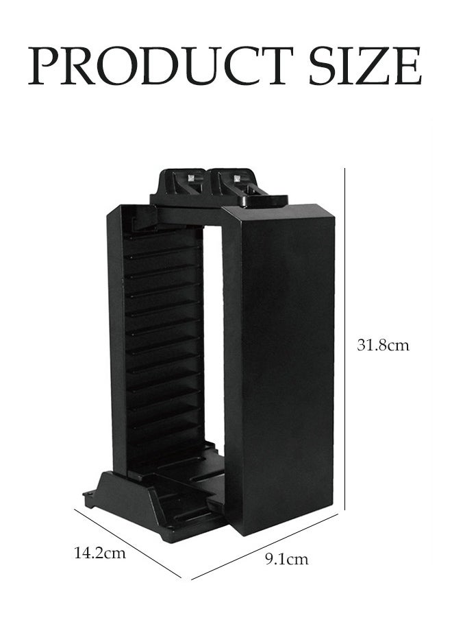 Vertical Stand PS4 Controller Charging Dock and Multifunctional Storage Stand Kit Place The Game Discs and Host 3-In-1 Game Sets for PS4 Slim Pro XboxONE S Retractable Stand, 12 Storage Games Multi-Functional Fixed Seat Charging Station Kit