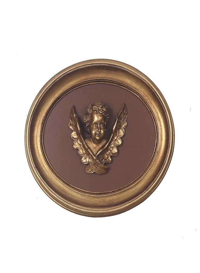S-MANTIS Vintage Wall Sculpture, Antique Pediment, Hallway Wall Art, Hand Painted Wall Decoration With Intricate Cherub Wings Centerpiece, Gallery, Unique Gift (Antique Gold- Cherub) - Image 1