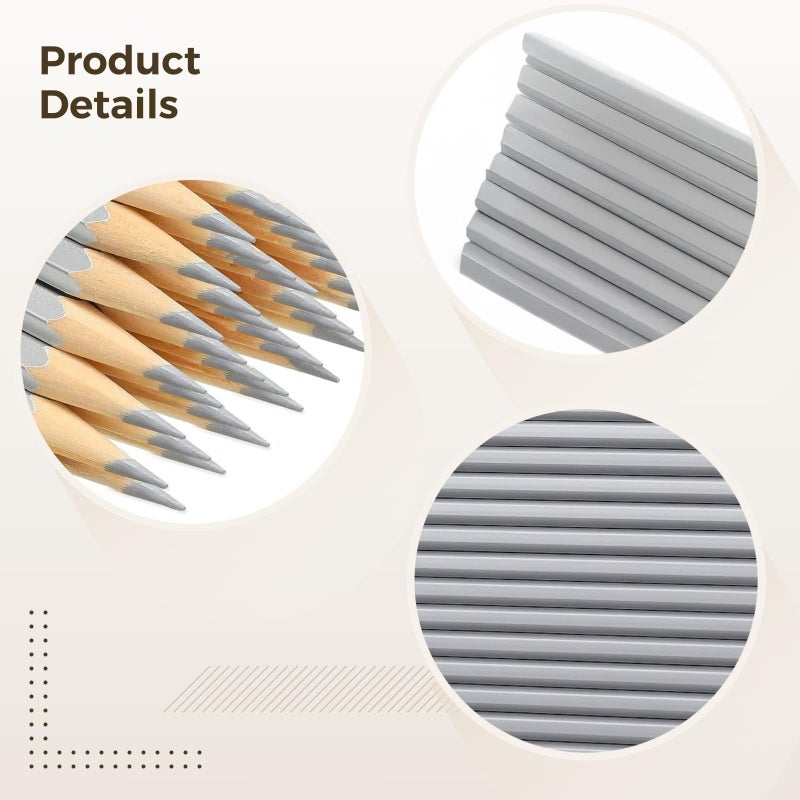Carpenter Marking Pencils 100 Pieces Silver Lead Grey For Metal Wood 17.4 Cm Body For Welding Electrical Automotive Precision Tasks - Image 5