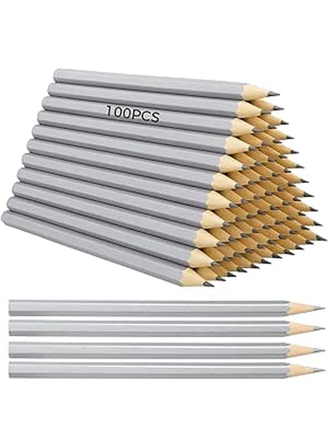 Carpenter Marking Pencils 100 Pieces Silver Lead Grey For Metal Wood 17.4 Cm Body For Welding Electrical Automotive Precision Tasks - Image 1