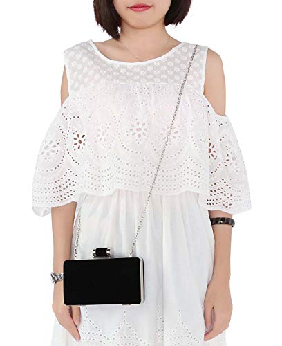 Selighting Elegant Velvet Clutch Evening Bags for Women Formal Wedding Party Clutch Purse Prom Cocktail Handbags Black - Image 2