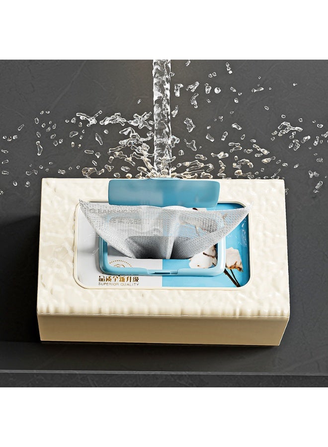 Noon East Tissue Box Cover Premium Hotel Series Clear PP Wall Facial Tissues Dispenser, Horizontal & Vertical for Bathroom, 21.5 x 13 x 9 cm, Cream - Image 5