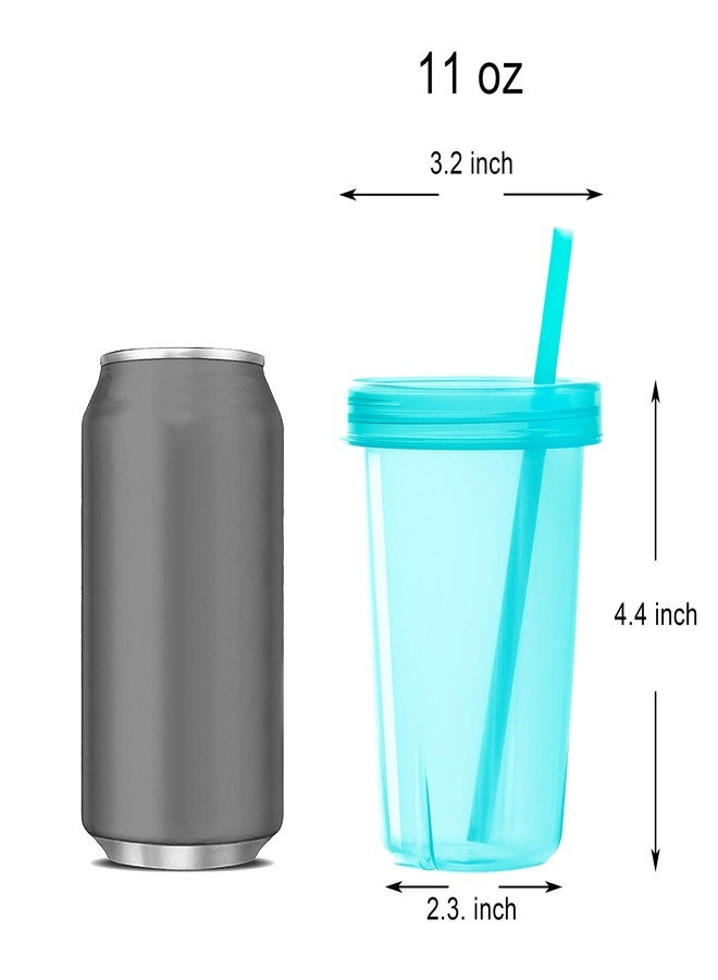 Youngever 7 Sets Plastic Kids Cups with Lids and Straws, 7 Reusable Toddler Cups with Straws in 7 Assorted Colors - Image 2