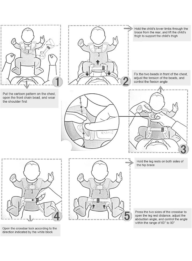 Yosoo Pavlik Harness, Adjustable Wearable Type Beading Rope Reusable Baby Fixed Brace - Image 3