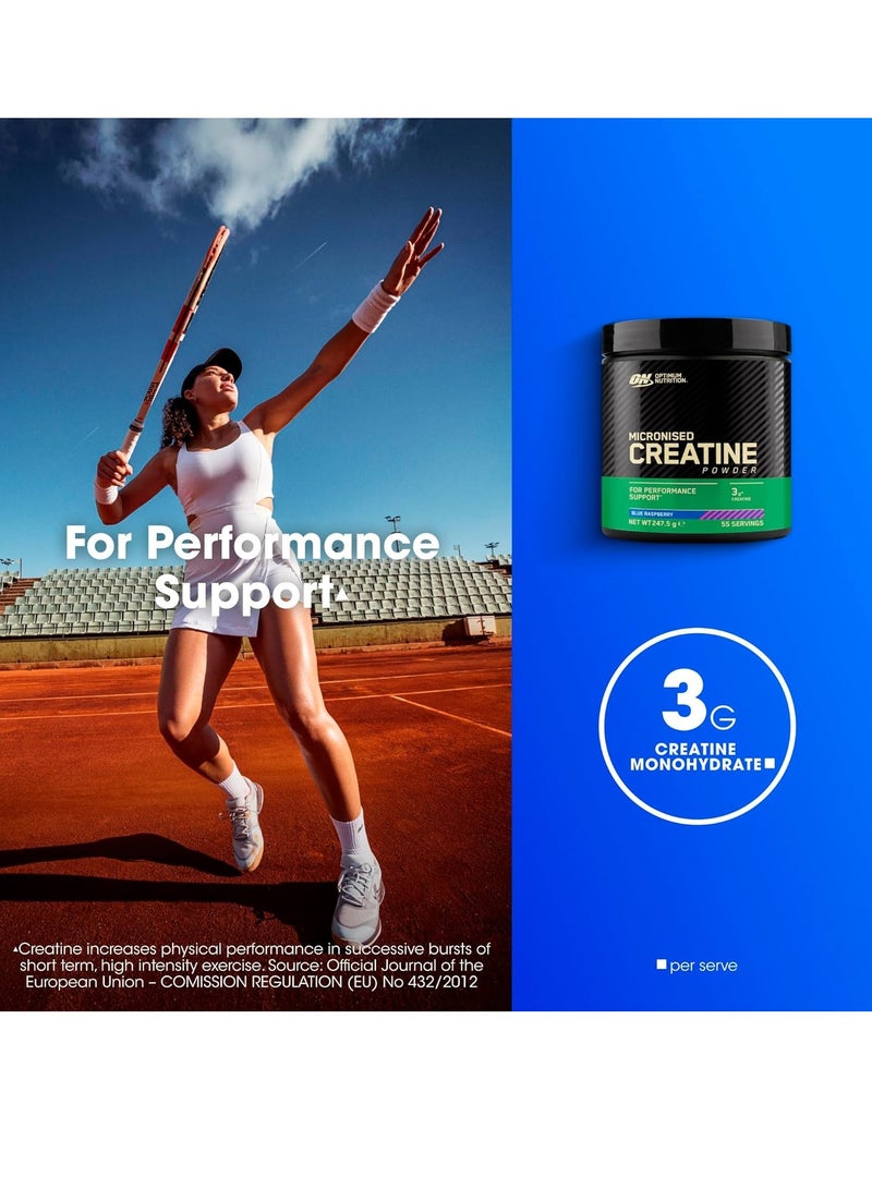 ON Optimum Nutrition Micronised Creatine 247.5g Blue Raspberry - Image 5