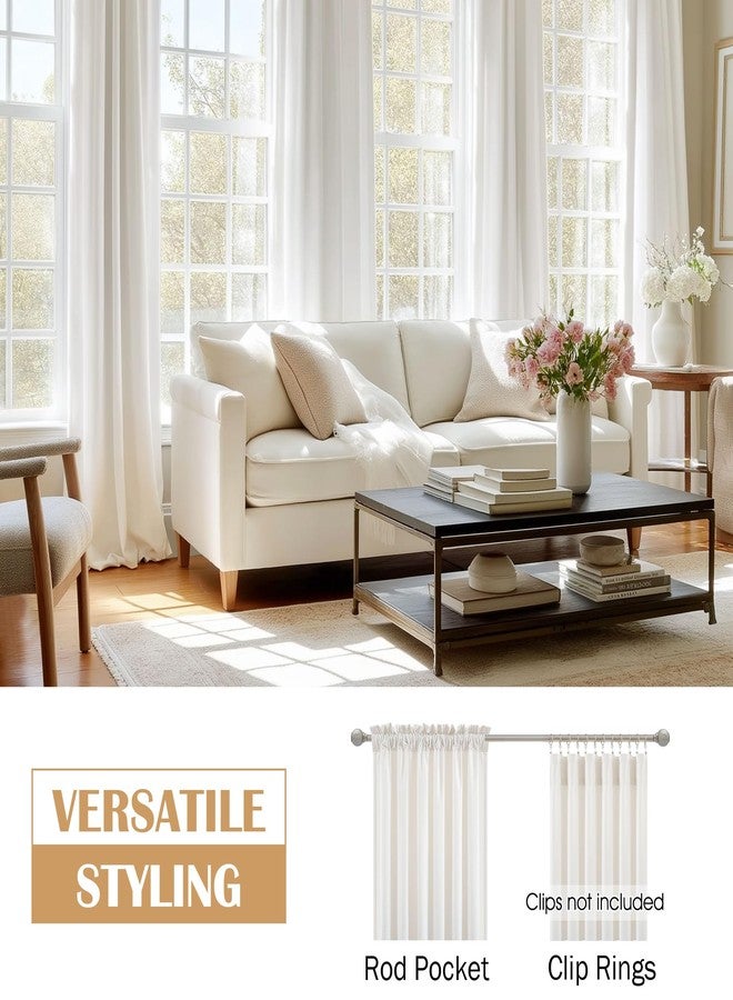 Beauoop Cream Velvet Curtains 96 Inches Long 2 Panels for Bedroom Living Room Soft Luxury Room Darkening Thermal Insulated Soundproof Rod Pocket Window Treatments Drapes, 52X96 Set of 2 - Image 2