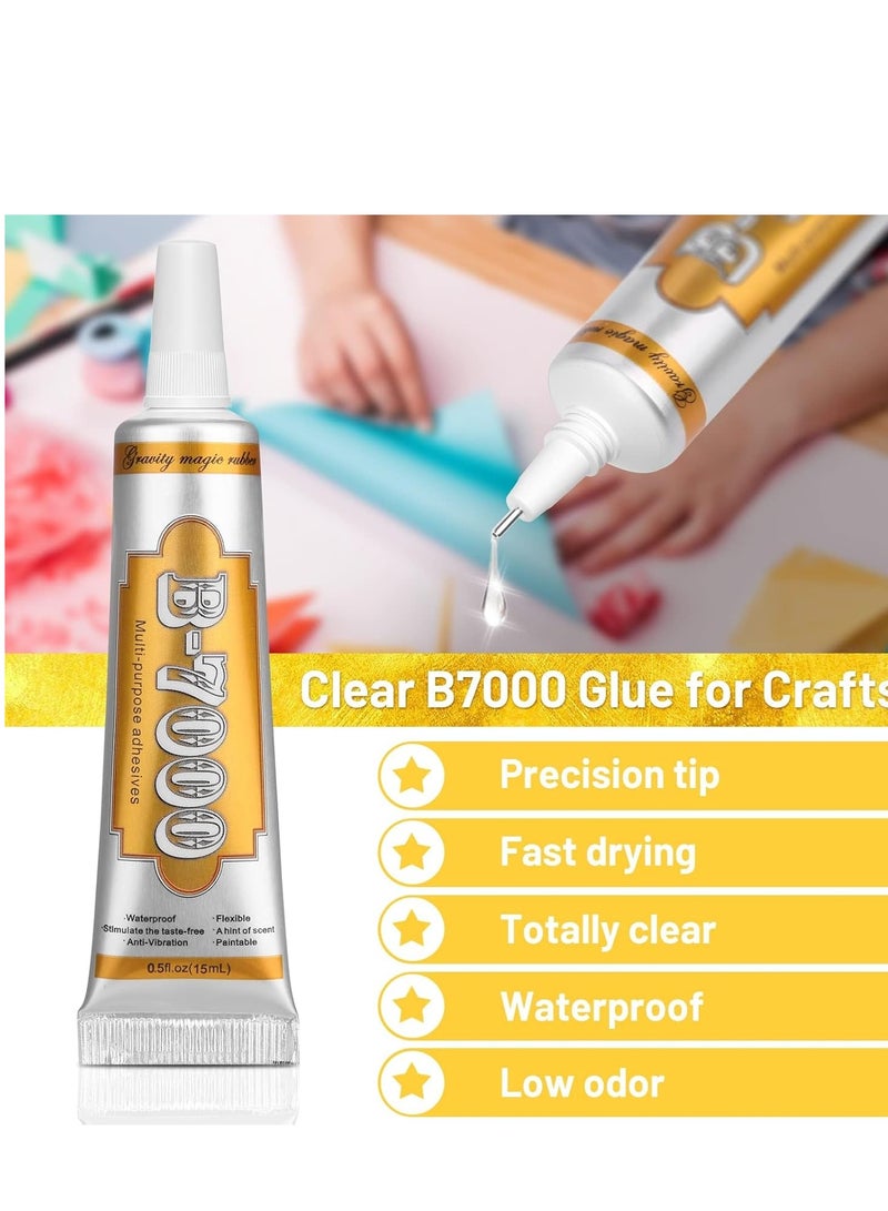 Captaintech B7000 Clear Glue, Metal with Precision Upgrade B-7000 Glues Paste Transparent Liquid Fusion for Jewelry for Fabric Bonding Phone Repair, Glass, Rhinestone Crafts 4 x15ML - Image 4