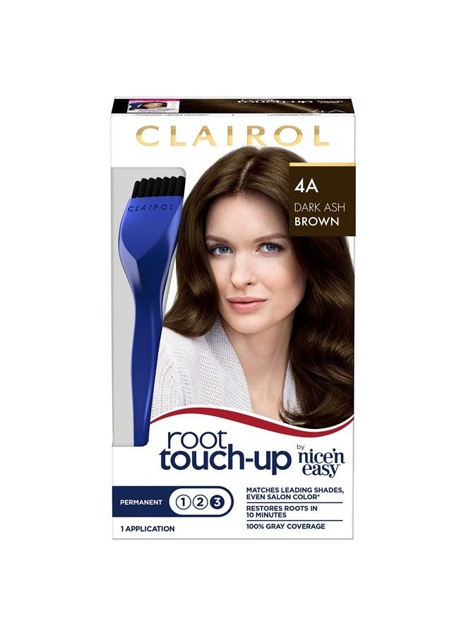 CLAIROL تلوين الشعر الدائم من نيسن إيزي لتغطية الجذور، لون بني رمادي داكن 4A، عبوة 1 - Image 1