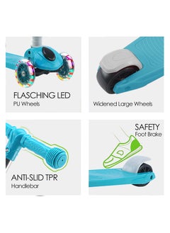 DMG TECH Adjustable Height Foldable 3 Wheel Scooters for Kids LED Wheels  - Image 2