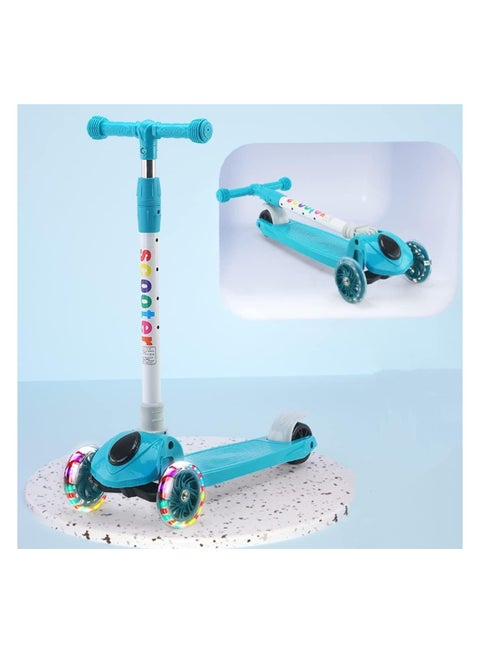 ارتفاع قابل للتعديل طوي 3 عجلات سكوتر للأطفال عجلات LED