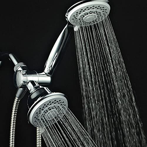 Hotel Spa AquaStorm 30-Setting SpiralFlo 3-Way High Pressure Luxury Shower Head/Handheld Showerhead Combo with Water Saving Economy Mode/Chrome - Image 3