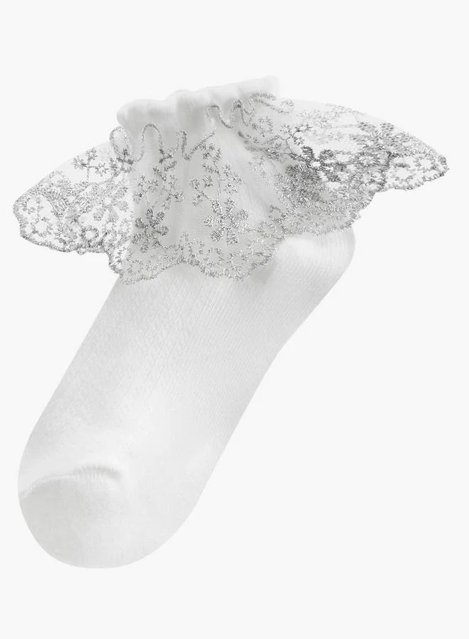 Flora Bella By Shoexpress Pack of 3 Flora Bella Girls Socks with Lace Frill Ramadan Collection