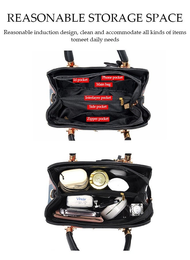 DUNISO Women's Handbag Plaid Shoulder Crossbody Bag, Butterfly Charm High Top Handle Designer Bag, Simple Fashion PU Leather Side Bag with Adjustable Shoulder Strap  - Image 5