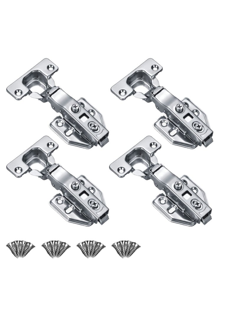 KNP KNP 110 Degree Angle Adjustable Stainless Steel Cabinet Door Concealed Cabinet Hinge Full Overlay Half Overlay Inset Hinges Set of 4 hinges - Image 1