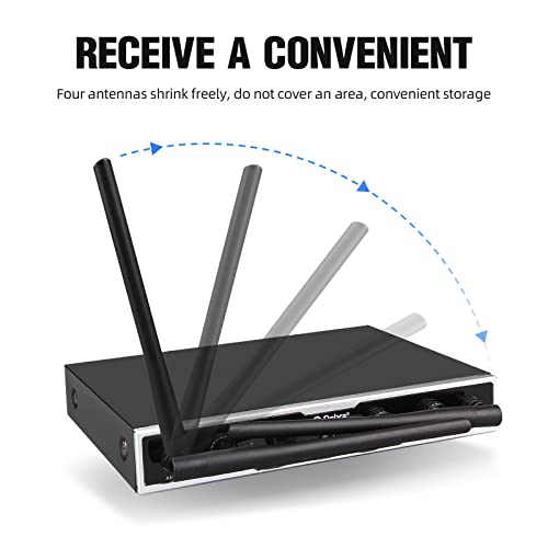 D Debra Audio Pro DU4004 UHF 4 Channel Wireless Microphone System with Lavalier Headset Mics, Ideal for Meeting Church Speech (4 Bodypack) - Image 5
