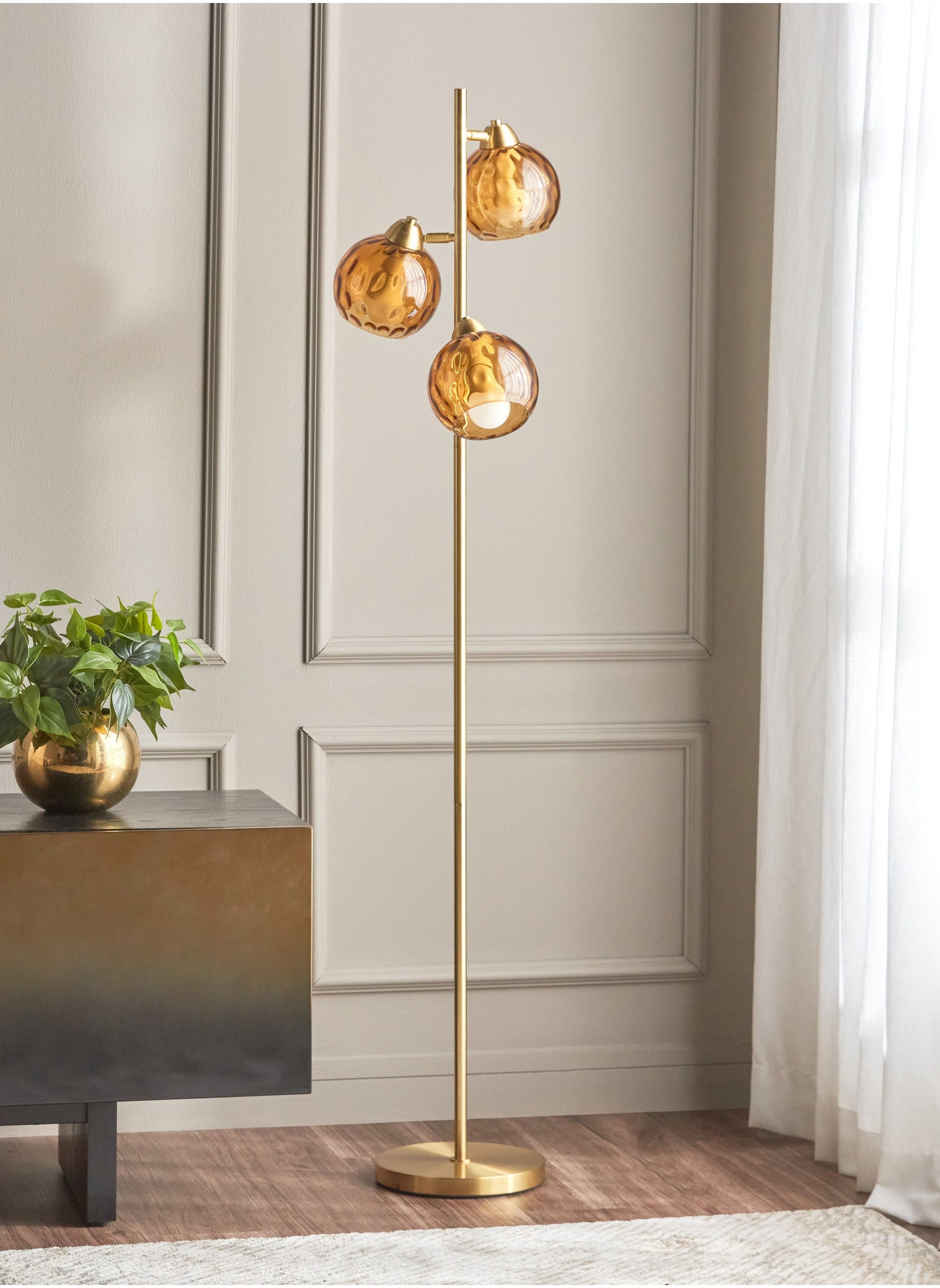 Elysian Glow - Crystal Glow Glass Floor Lamp 