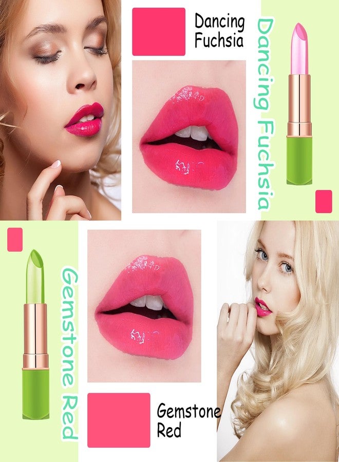 XMXueMei 2PCS Aloe Vera Lipstick,Magic Color Changing Lipstick for Women,Moisturizing Tinted Lip Balm,Waterproof Long Lasting Color Change PH Mood Jelly Lipsticks Lip Blam Gloss Stain Makeup Set - Image 3