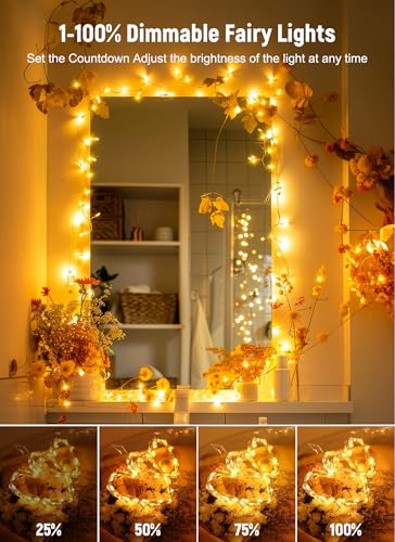 Minetom Twinkle Fairy Lights, 33 ft 100 LED USB Plug in String Lights with Remote and Timer, Waterproof 8 Modes for Bedroom Indoor Wreath DIY Party Wedding Christmas Holiday Decoration - Image 5