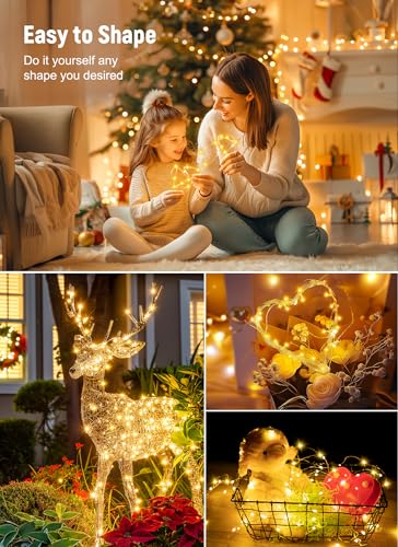 Minetom Twinkle Fairy Lights, 33 ft 100 LED USB Plug in String Lights with Remote and Timer, Waterproof 8 Modes for Bedroom Indoor Wreath DIY Party Wedding Christmas Holiday Decoration - Image 4