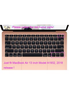 Rock Pow Arabic Language Black Keyboard Cover Protective Skin Compatible MacBook Air 13 inch with Retina Display Model A1932 2018 Release (not Compatible for Old Version MacBook Air 13" A1369 & A1466)  - Image 2