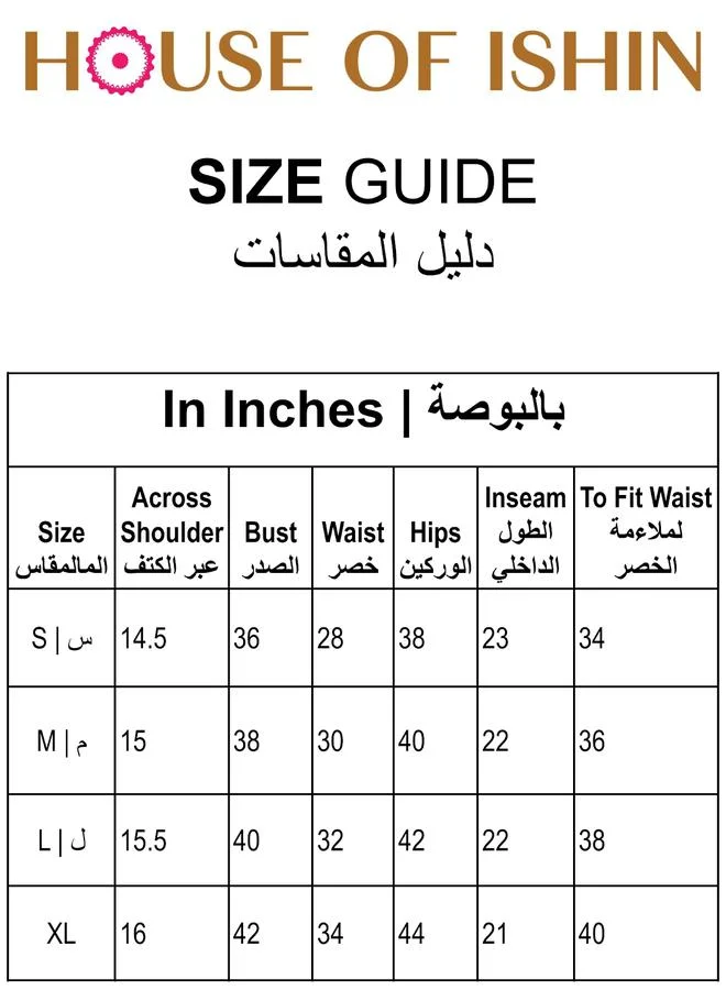 آي شين Women's Multicoloured 100% Cotton Embellished Tunic Full Length Casual Straight Fit Kurta Set