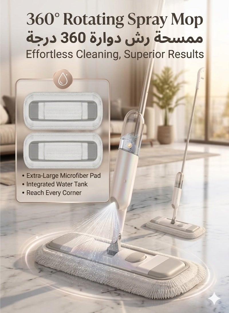 ZEESQUARE Professional Flat Spray Mop for Home Cleaning – Refillable Bottle, Microfiber Mop Head & 360 Swivel DesignProfessional Flat Spray Mop for Home Cleaning – Refillable Bottle, Microfiber Mop Head & 360 Swivel Design - Image 2