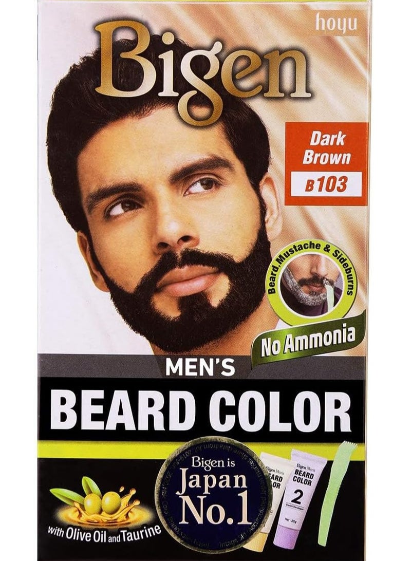 Bigen Men's Beard Color Dark Brown B103 