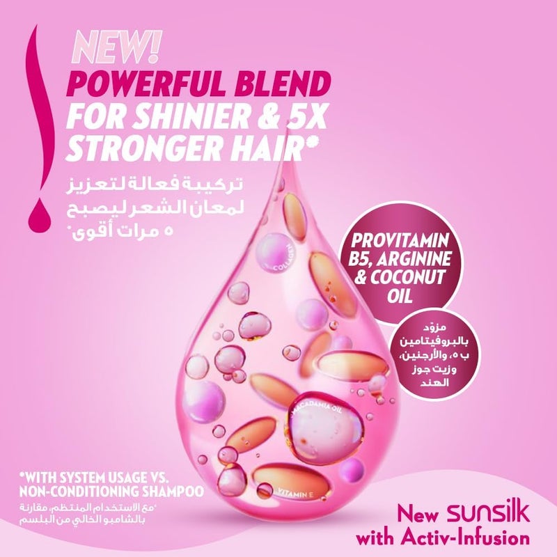 Conditioner, Strength & Shine for hair 10x stronger and 2x smoother** + ultra shine, 350ml (Pack of 2) - Image 3