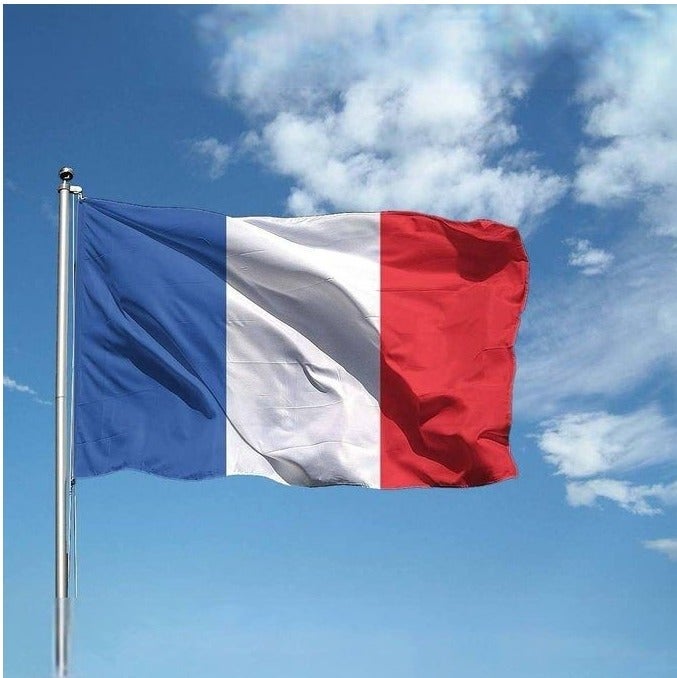 ARS France  Flag - Heavy-Duty 210D Satin, France  Flag for Outdoor/Indoor, Fade Resistant, Flag Day, And Home-Polyester, Sport Day, FIFA World Cup-Size-90X150cm - Image 1