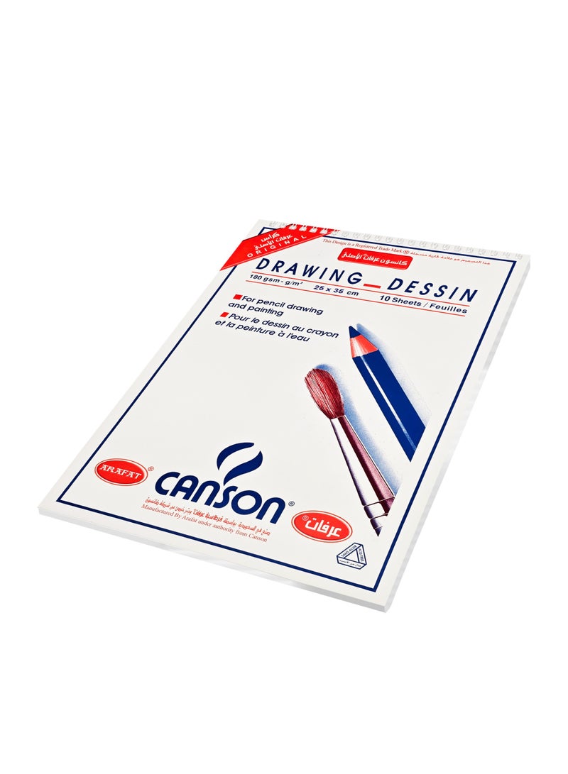كانسون دفتر رسم 25×35 سم، 180 جم، 10 أوراق، متعدد الألوان، ورق ناعم للرسم - Image 2