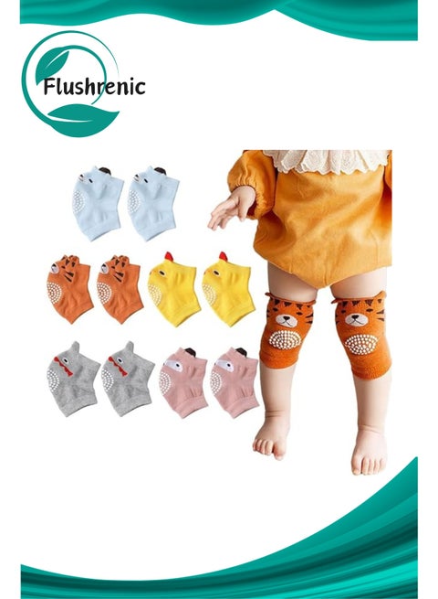 5 Pairs Baby Knee Pads for Crawling,Anti-Slip Toddler Knee Socks for Walking & Crawling,Thickened Breathable Elastic Baby Kneepads,Soft Knee Protectors for 0-3 Years Baby Toddler Girls Boys