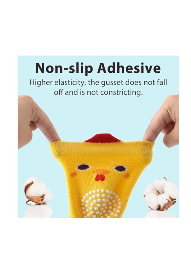 فلوشرينيك 5 أزواج من وسادات الركبة للأطفال الرضع للزحف، جوارب ركب الأطفال الصغار المضادة للانزلاق للمشي والزحف، وسادات ركب الأطفال السميكة المرنة القابلة للتنفس، واقيات الركبة الناعمة للأطفال من 0-3 سنوات للأطفال الصغار البنات والبنين - Image 4