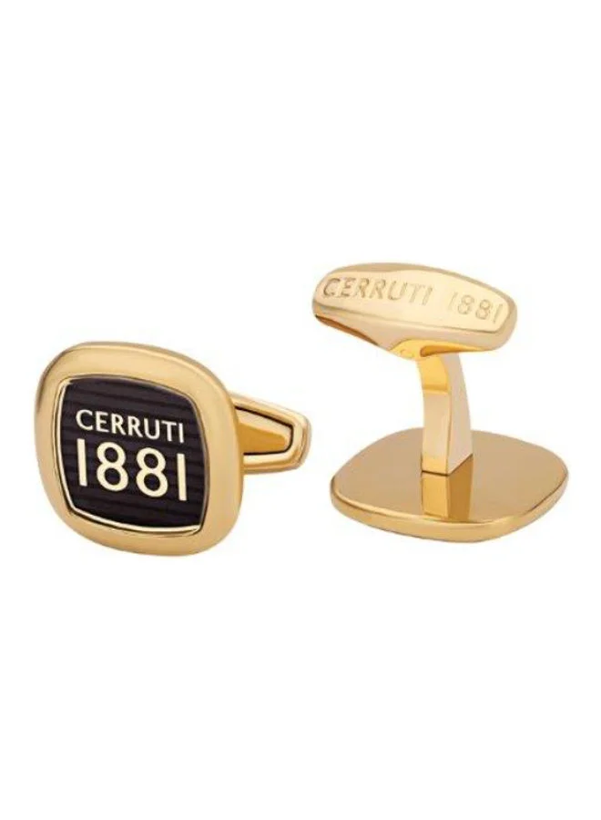 CFL Gold & Black Bracelet with Transparent Glass and Gold Logo
